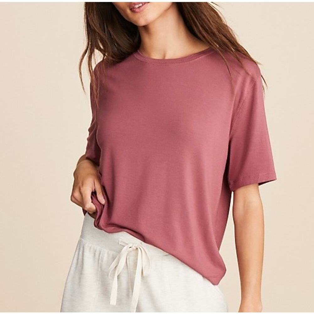 Lou & Grey Essential Modal Tee Dark Mauve Pink Sz XL